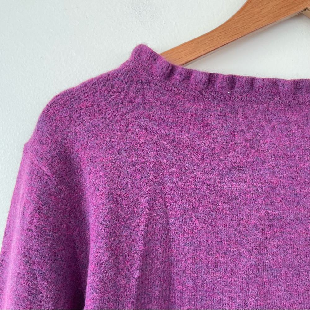 Sundance Aileen Ruffle Sweater Cashmere & Wool Blend L Large Purple - Picture 6 of 9